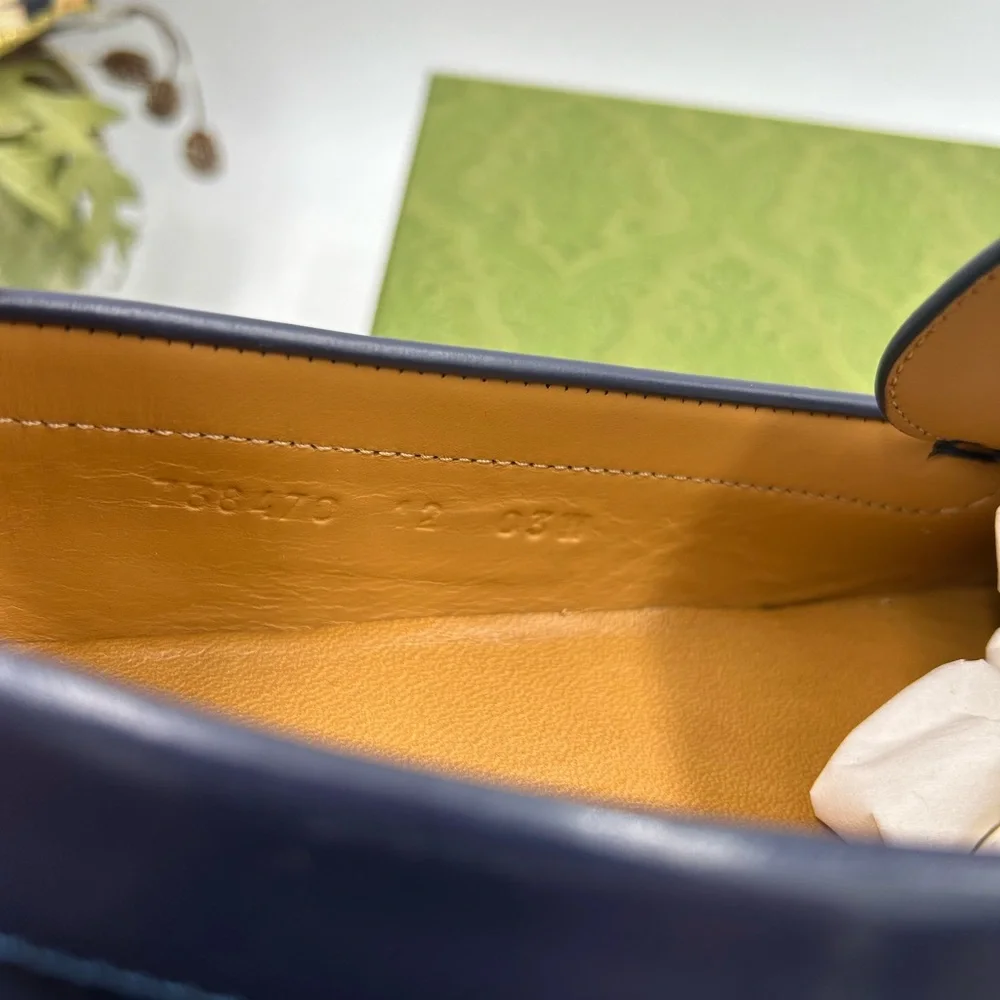 Men’s Gucci interlocking GG leather loafers size 12 made in Italy cobbler soles - Picture 8 of 11